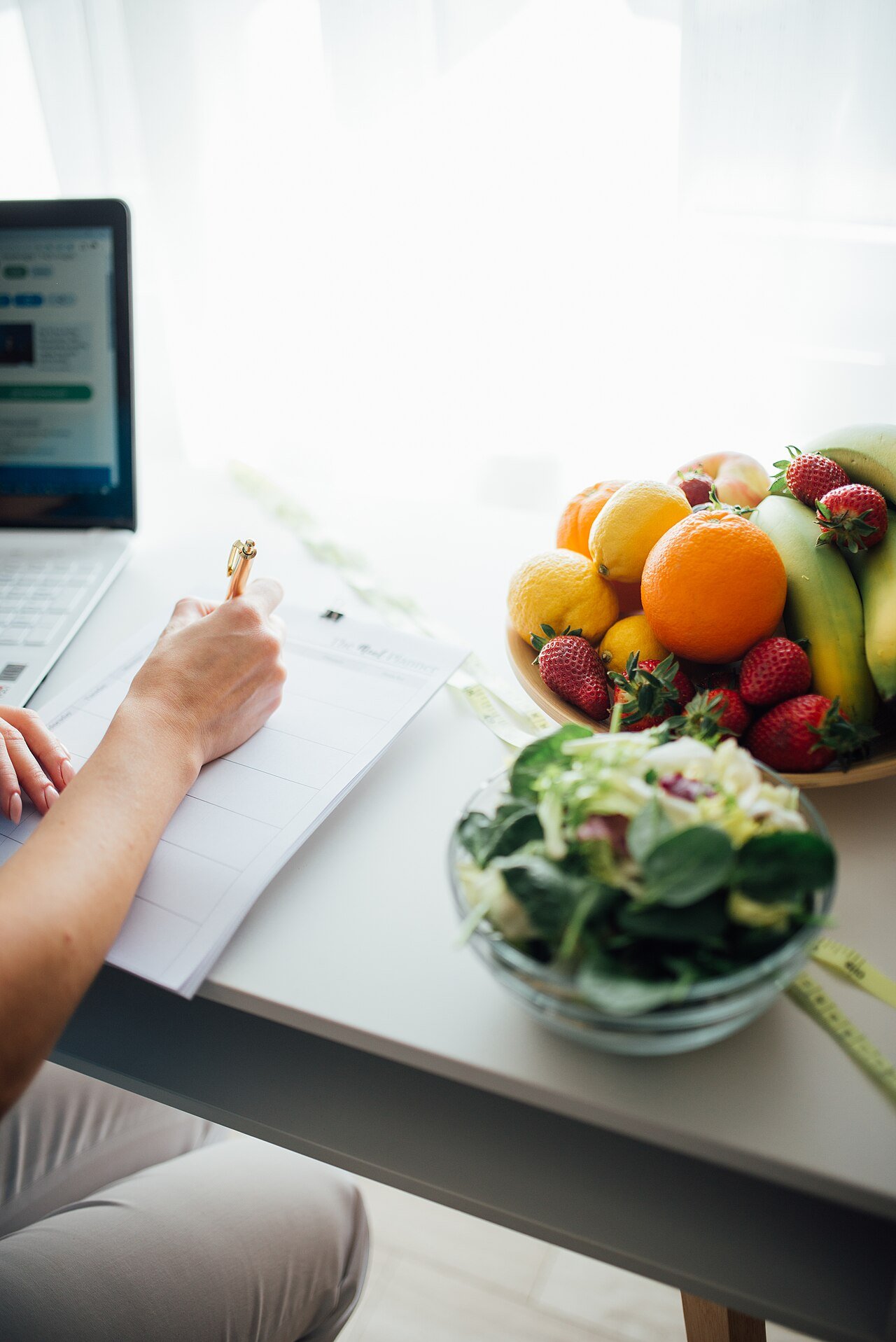 Fresh ingredients and vegetables prepared on a kitchen surface